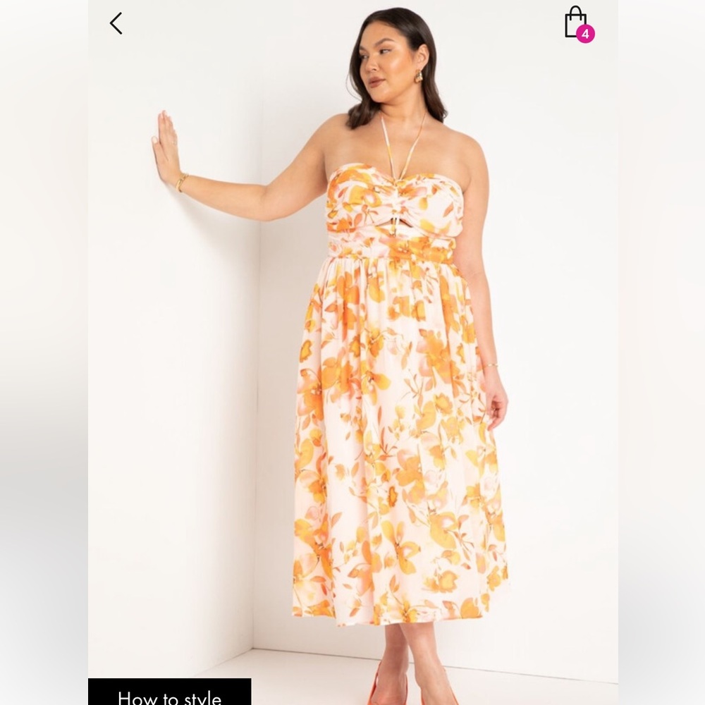 Floral Halter Midi Dress 16